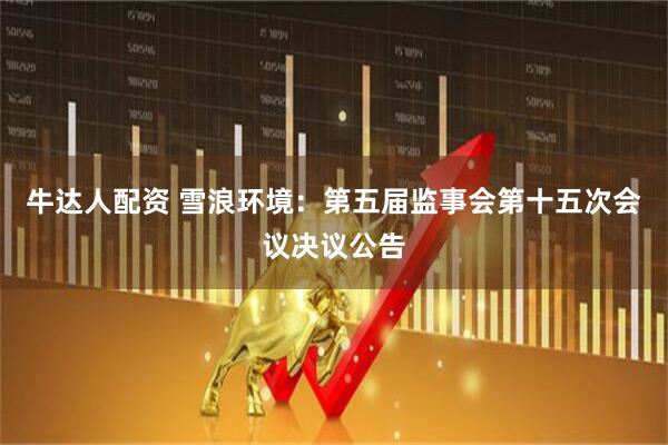 牛达人配资 雪浪环境：第五届监事会第十五次会议决议公告