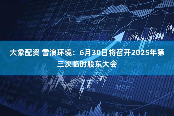 大象配资 雪浪环境：6月30日将召开2025年第三次临时股东大会